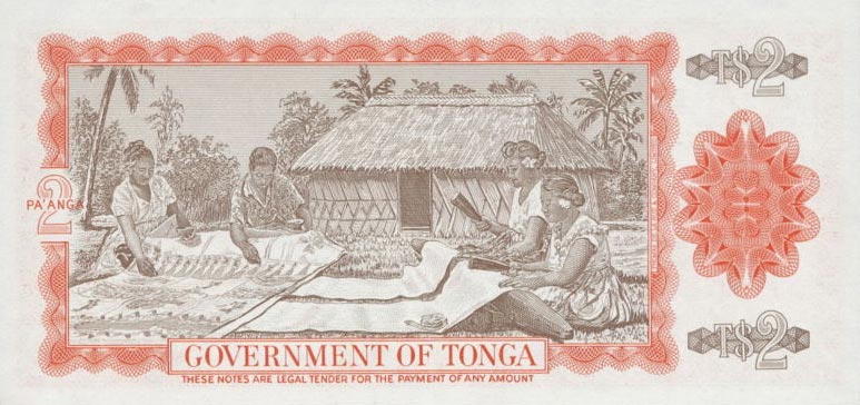 Back of Tonga p20c: 2 Pa'anga from 1981