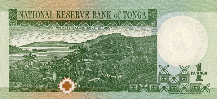 Back of Tonga p31b: 1 Pa'anga from 1995