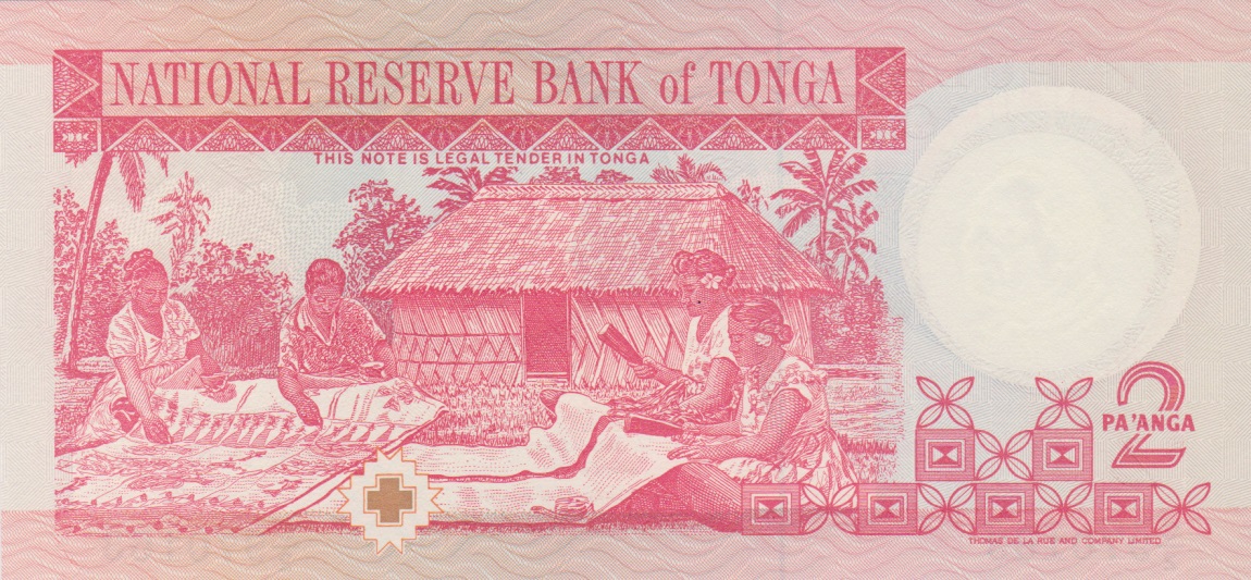 Back of Tonga p32b: 2 Pa'anga from 1995