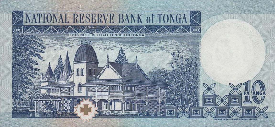 Back of Tonga p34c: 10 Pa'anga from 1995