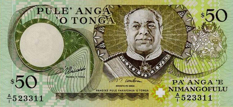 Front of Tonga p36: 50 Pa'anga from 1995