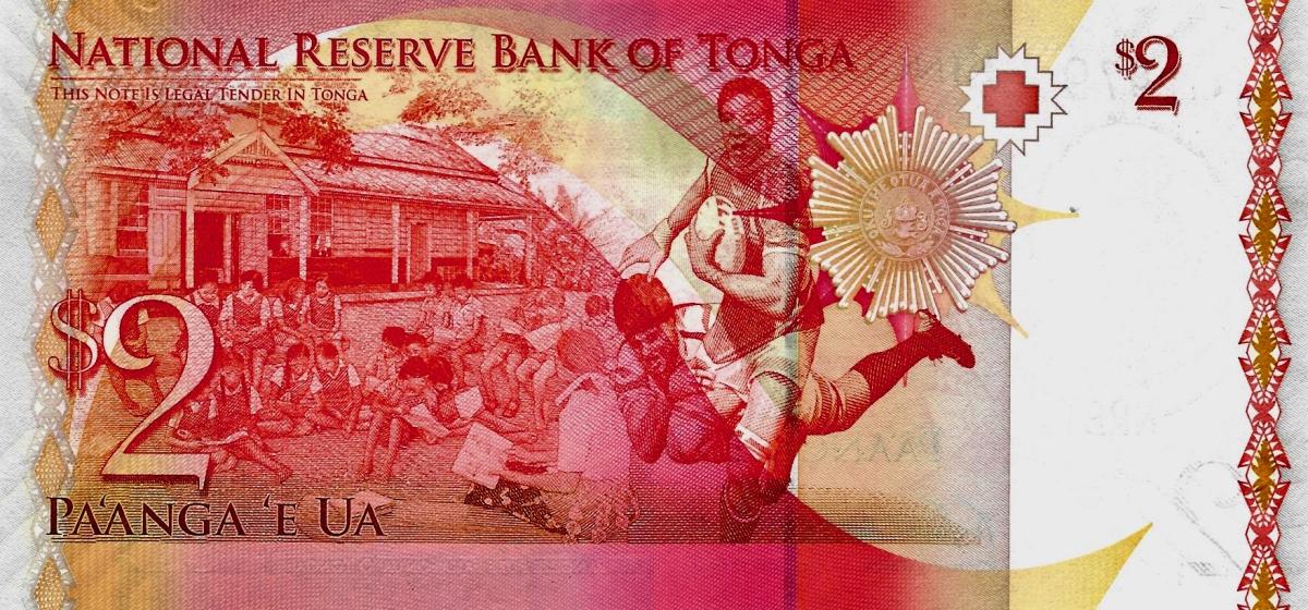 Back of Tonga p38: 2 Pa'anga from 2008