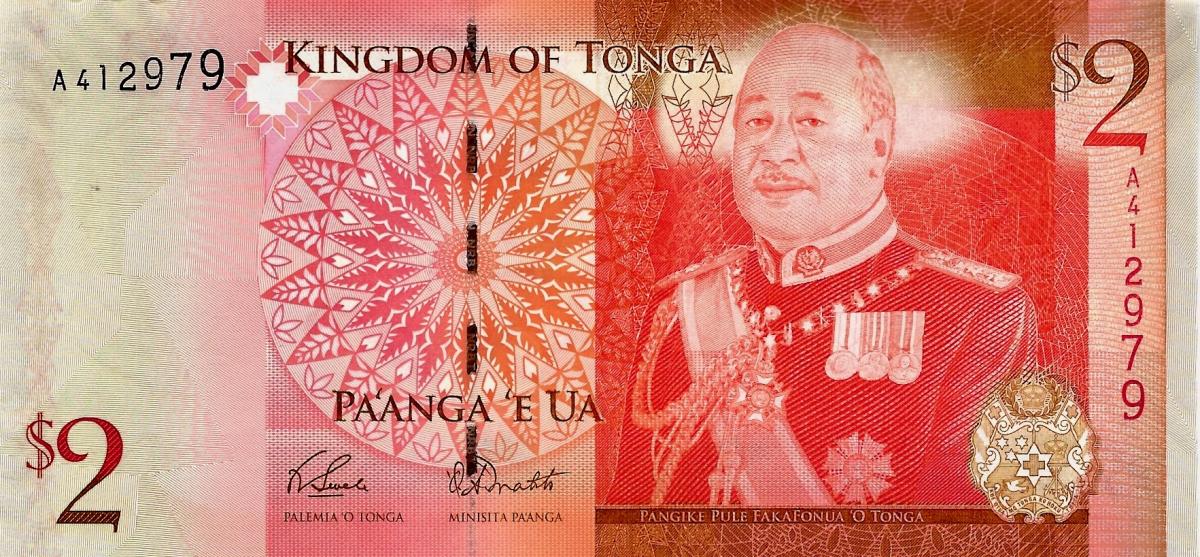 Front of Tonga p38: 2 Pa'anga from 2008