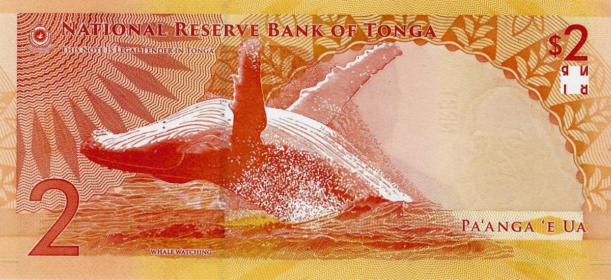 Back of Tonga p50a: 2 Pa'anga from 2023
