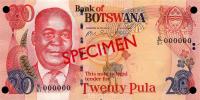 p25s from Botswana: 20 Pula from 2002