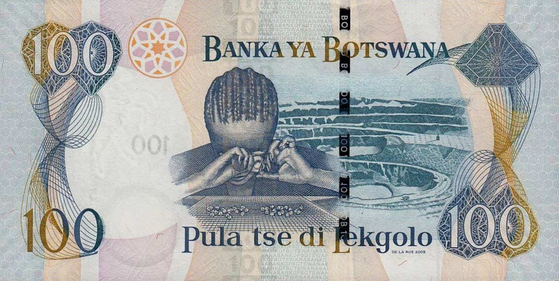 Back of Botswana p29b: 100 Pula from 2005