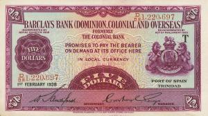 Gallery image for Trinidad and Tobago pS102a: 5 Dollars