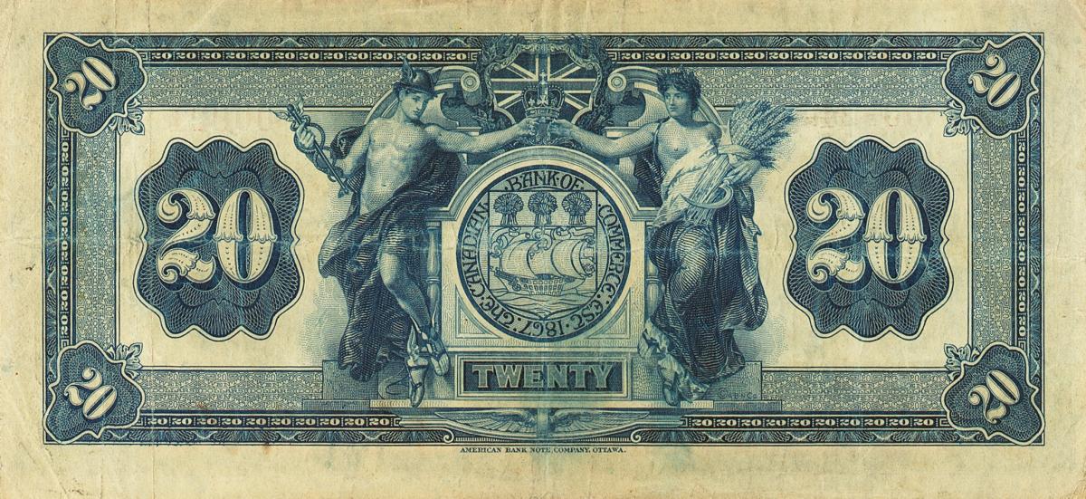 Back of Trinidad and Tobago pS112a: 20 Dollars from 1921