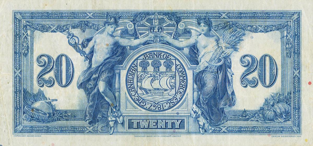 Back of Trinidad and Tobago pS117p: 20 Dollars from 1939
