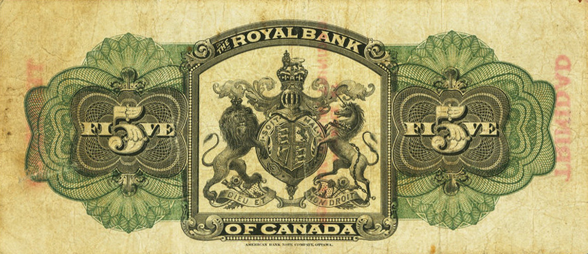 Back of Trinidad and Tobago pS141: 5 Dollars from 1909