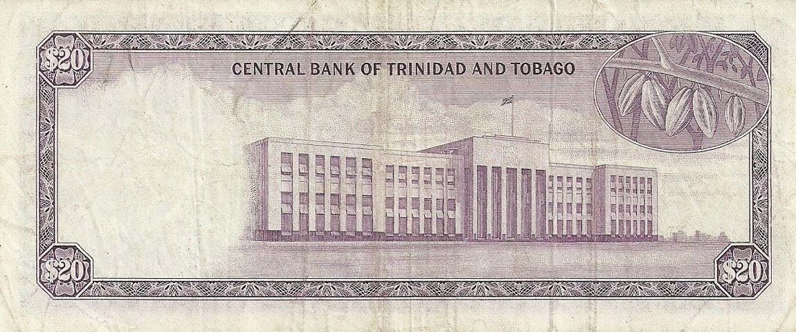 Back of Trinidad and Tobago p29b: 20 Dollars from 1964