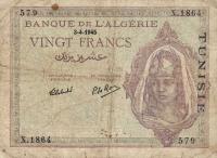 p18 from Tunisia: 20 Francs from 1945