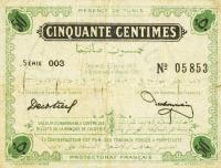 p32b from Tunisia: 50 Centimes from 1918