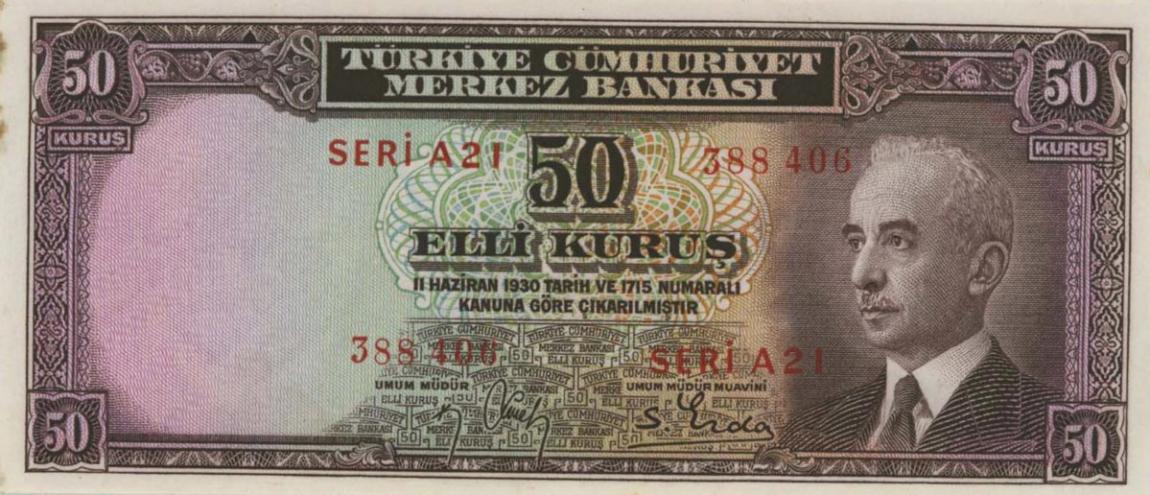 Front of Turkey p133: 50 Kurus from 1942