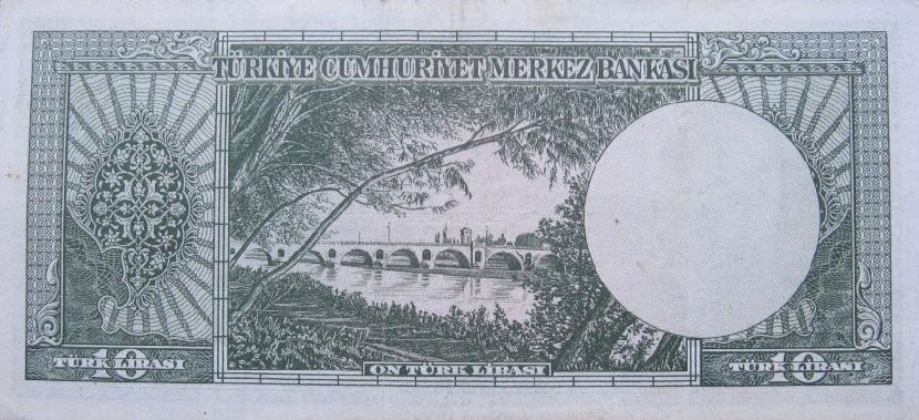 Back of Turkey p161a: 10 Lira from 1960