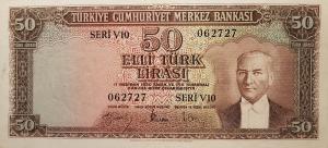 p165a from Turkey: 50 Lira from 1957