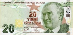 Gallery image for Turkey p224e: 20 Lira from 2021