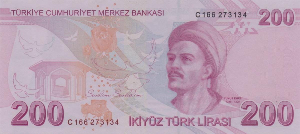 Back of Turkey p227c: 200 Lira from 2017