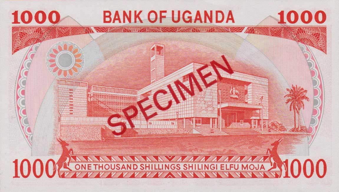 Back of Uganda p23s: 1000 Shillings from 1983