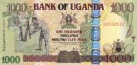 p43a from Uganda: 1000 Shillings from 2005