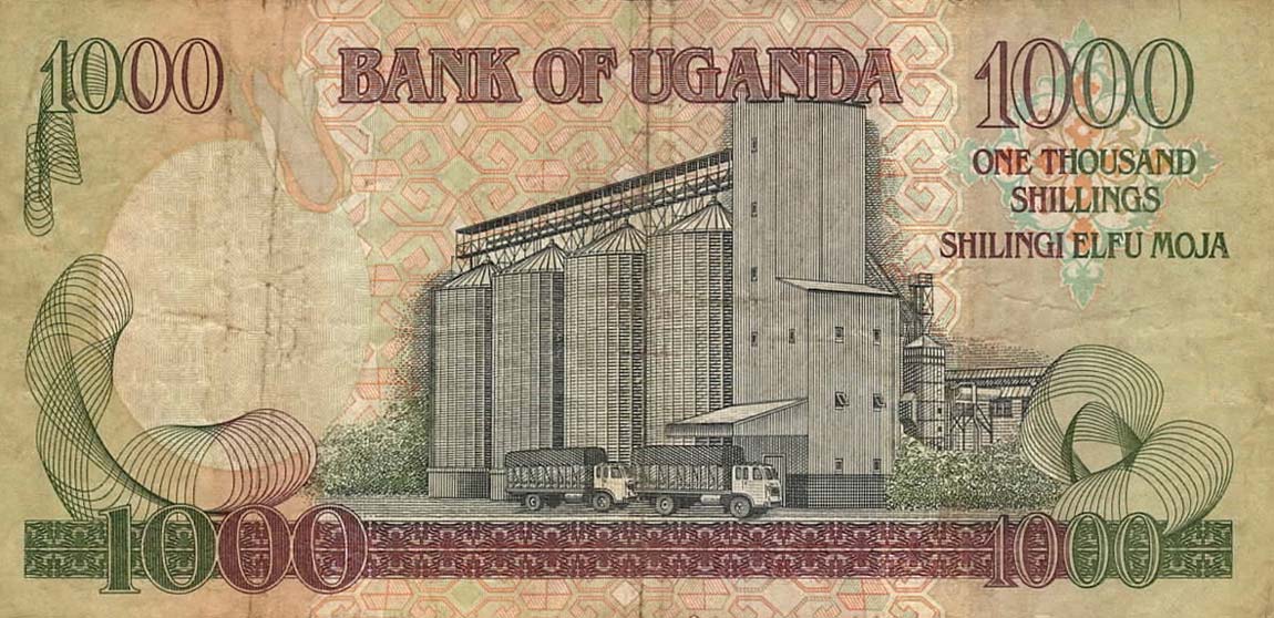 Back of Uganda p43d: 1000 Shillings from 2009
