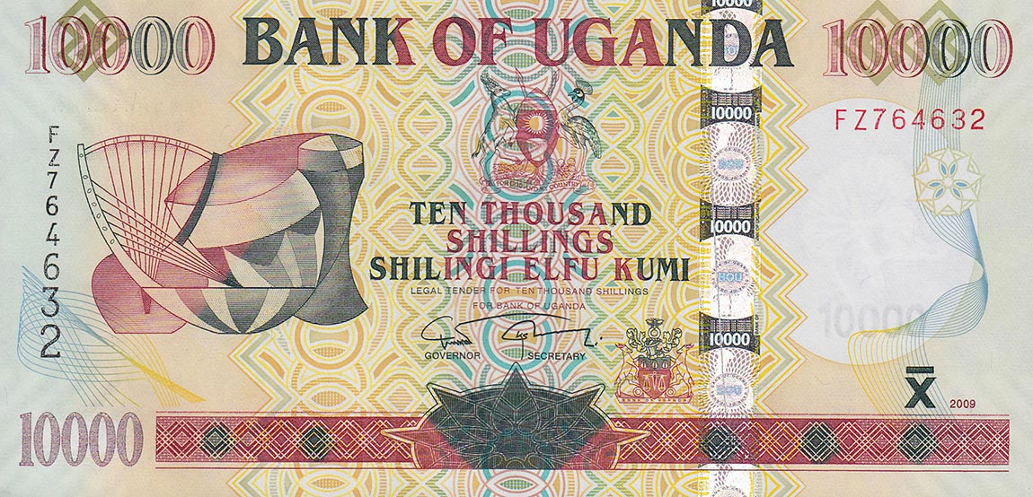 > Uganda p45c 10000 Shillings from 2009