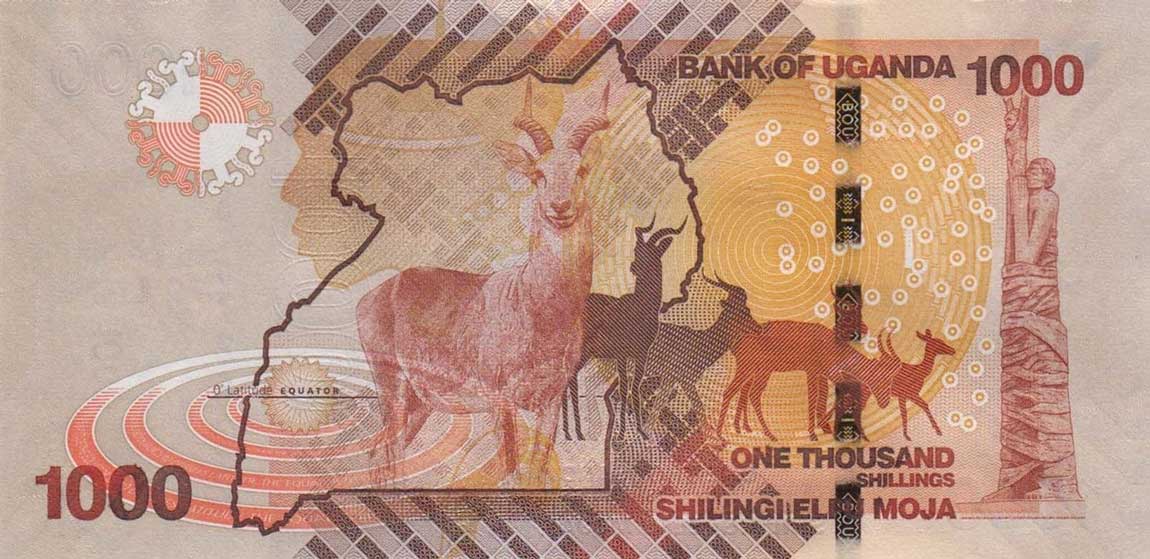 Back of Uganda p49b: 1000 Shillings from 2013