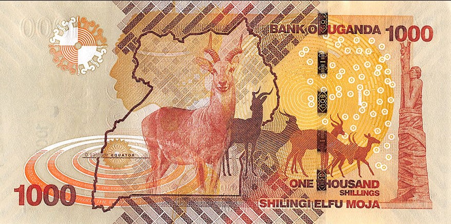 Back of Uganda p49e: 1000 Shillings from 2017