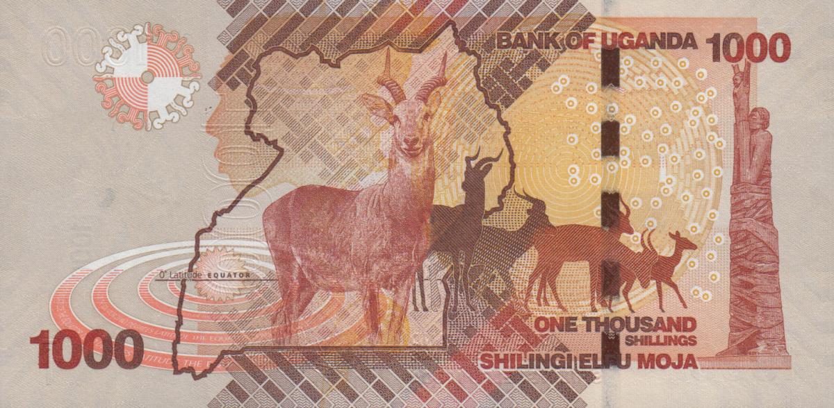 Back of Uganda p49h: 1000 Shillings from 2024