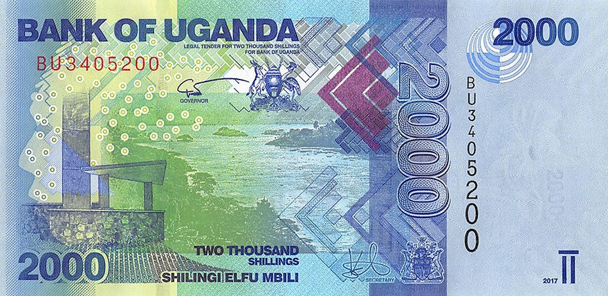 Front of Uganda p50d: 2000 Shillings from 2017