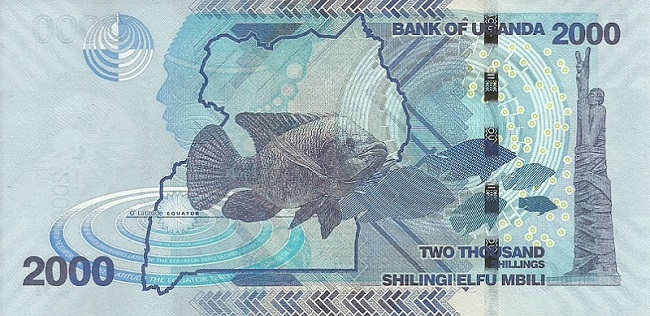 Back of Uganda p50e: 2000 Shillings from 2019
