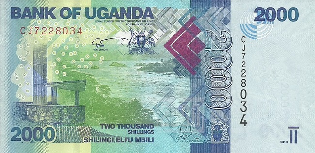 Front of Uganda p50e: 2000 Shillings from 2019