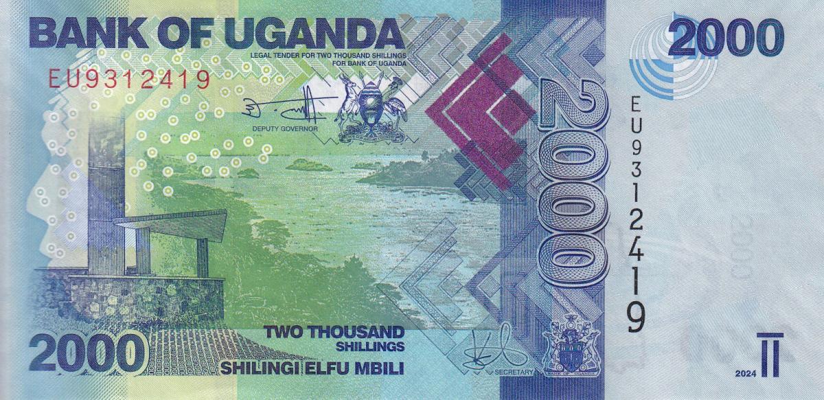 Front of Uganda p50h: 2000 Shillings from 2024