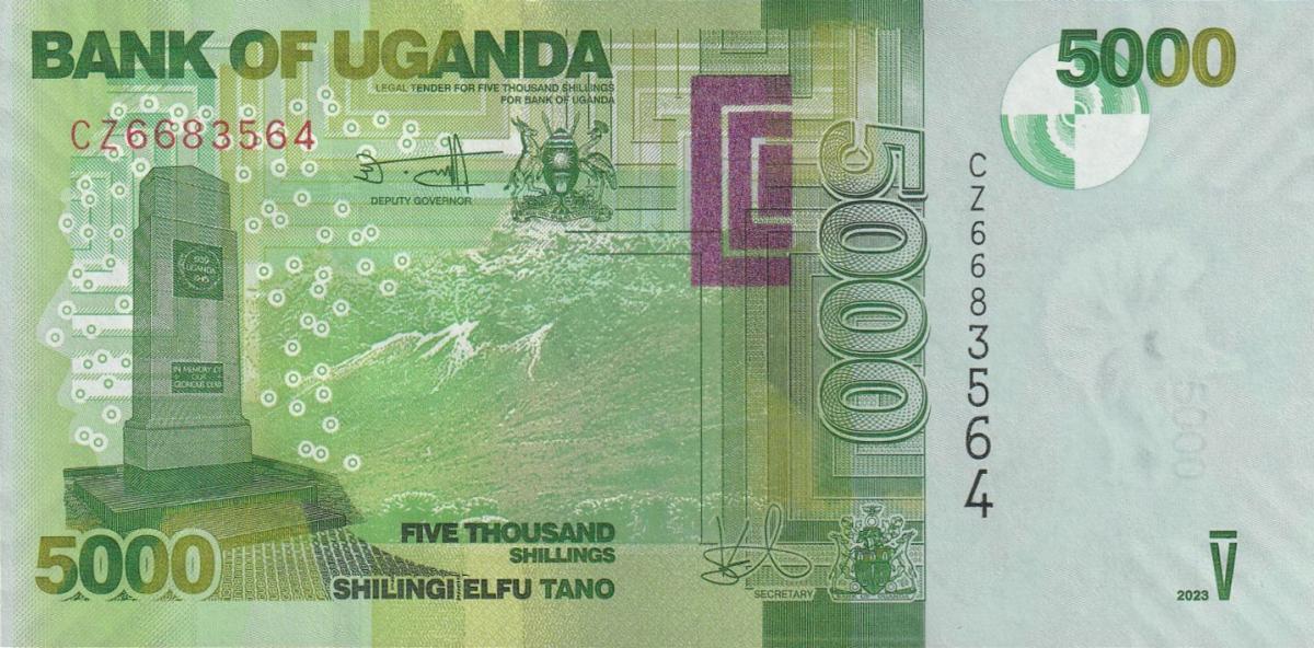 Front of Uganda p51h: 5000 Shillings from 2023