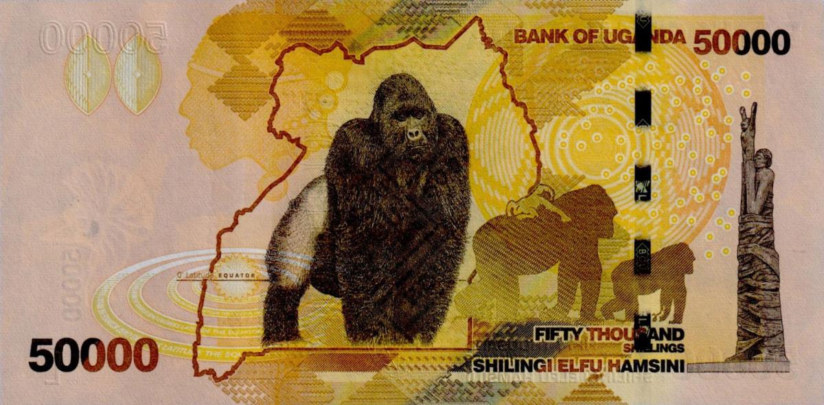 Back of Uganda p54f: 50000 Shillings from 2022