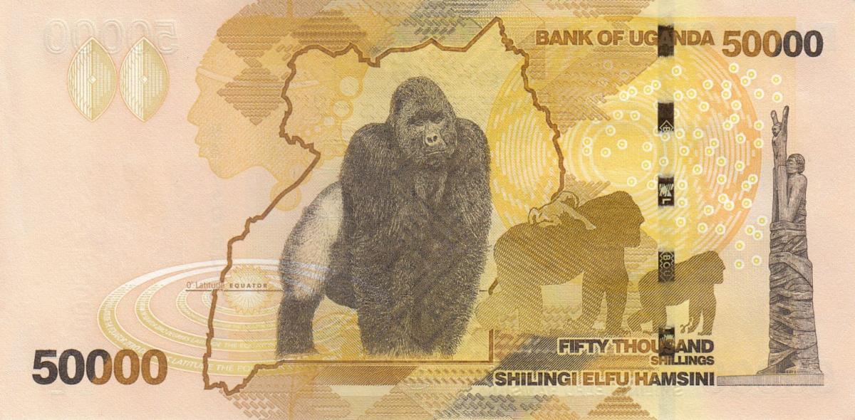 Back of Uganda p54g: 50000 Shillings from 2024