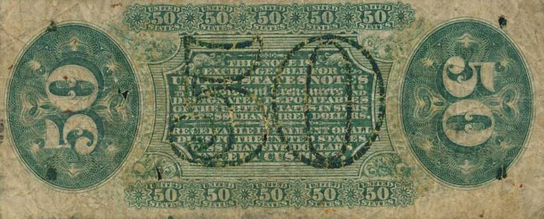 Back of United States p111a: 50 Cents from 1863