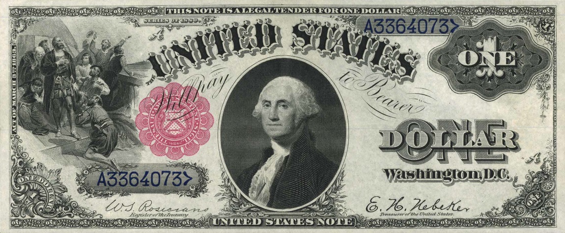 Front of United States p176c: 1 Dollar from 1880