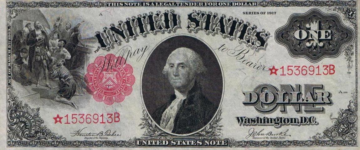 Front of United States p187: 1 Dollar from 1917