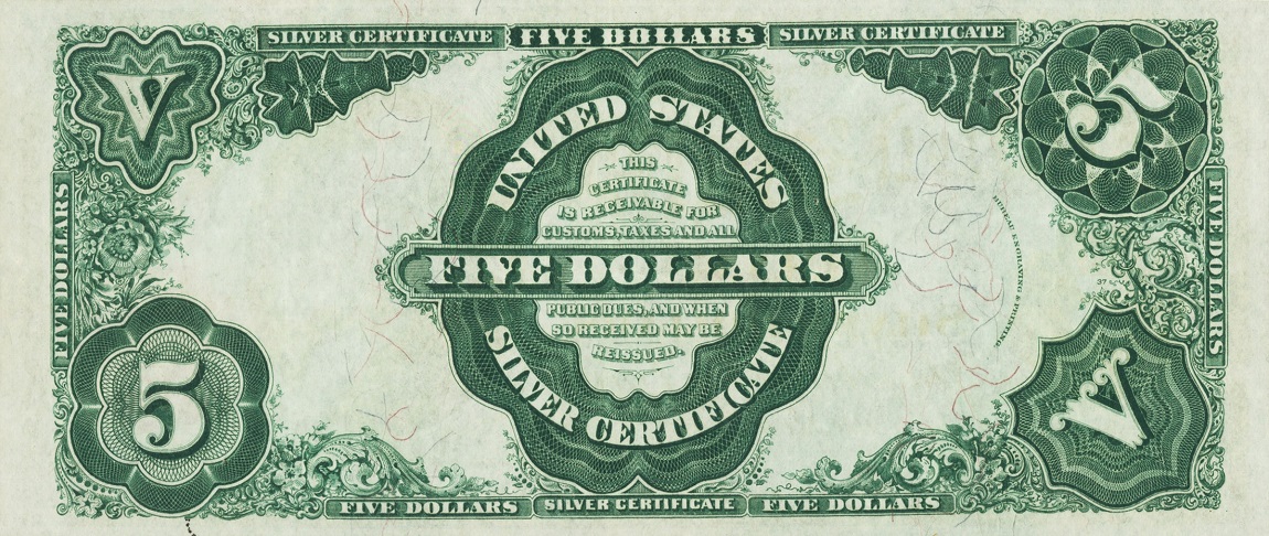 Back of United States p328: 5 Dollars from 1891