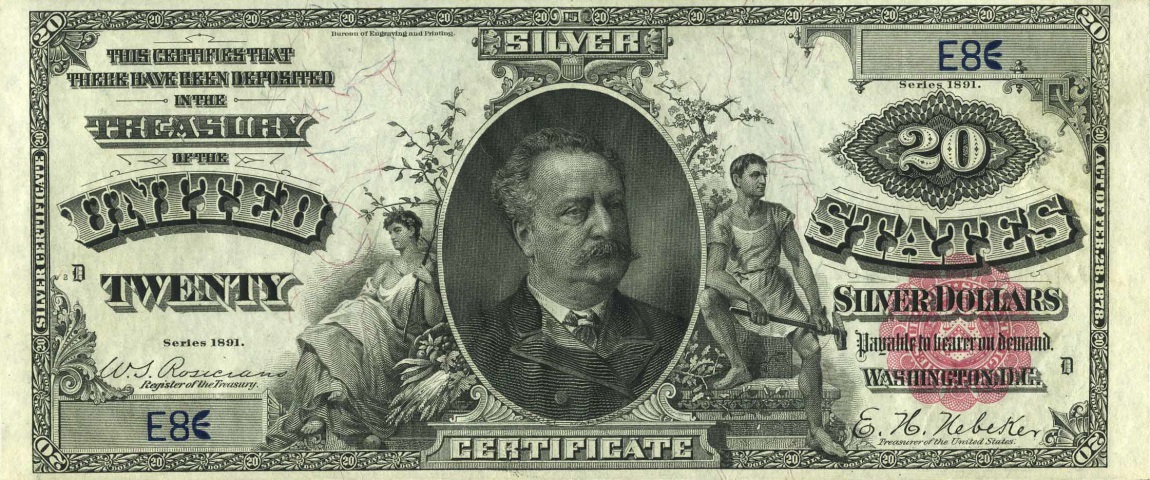 Front of United States p330: 20 Dollars from 1891