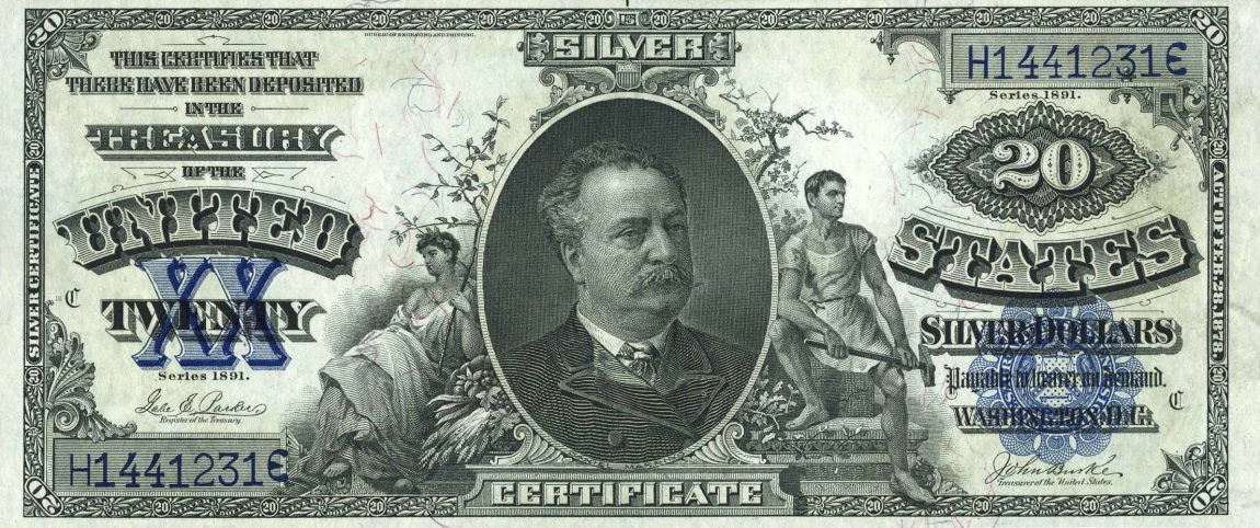 Front of United States p331: 20 Dollars from 1891