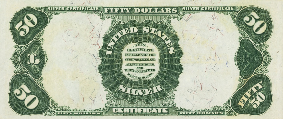 Back of United States p332A: 50 Dollars from 1891