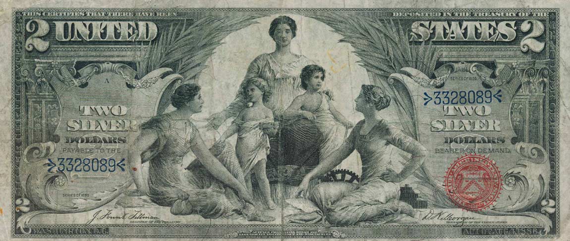 Front of United States p336: 2 Dollars from 1896