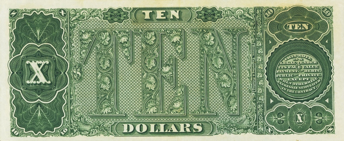 Back of United States p347: 10 Dollars from 1890