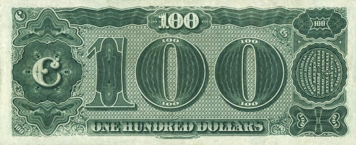 Back of United States p349: 100 Dollars from 1890