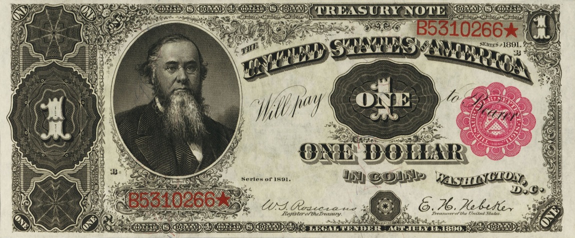 Front of United States p351: 1 Dollar from 1891