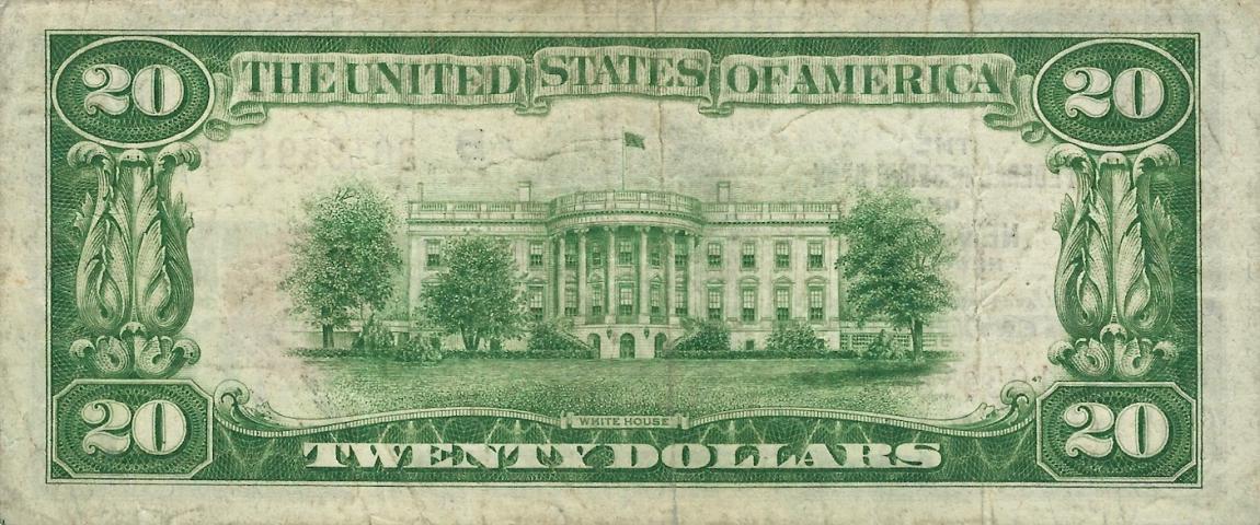 Back of United States p397: 20 Dollars from 1929