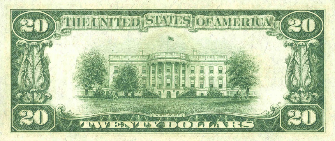 Back of United States p401: 20 Dollars from 1928