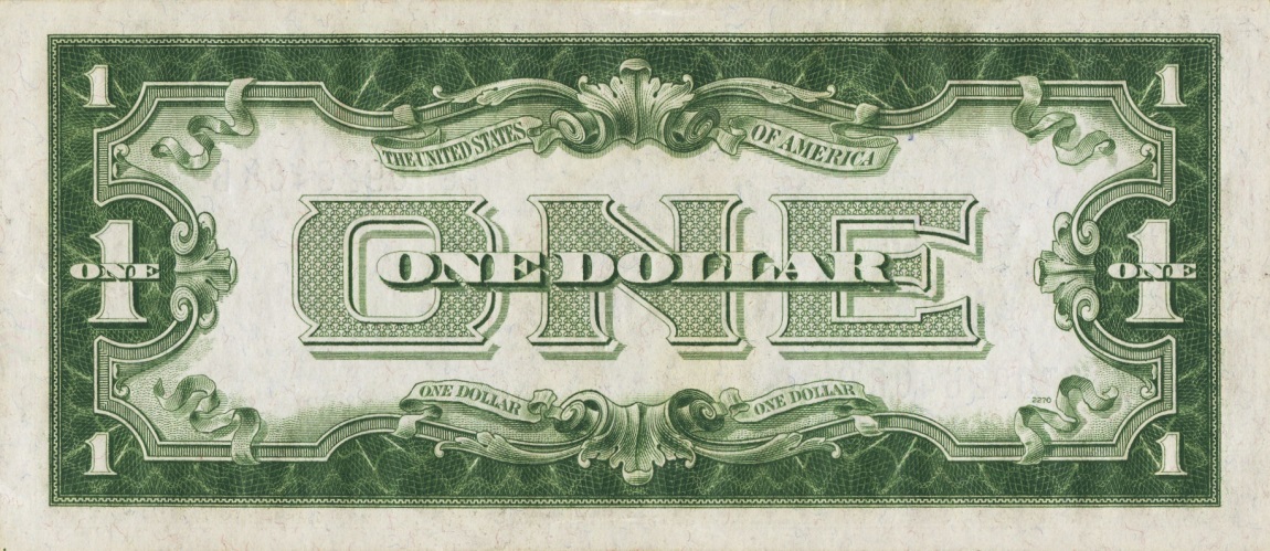 Back of United States p412b: 1 Dollar from 1928